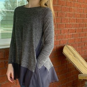 Gray and Blue Top